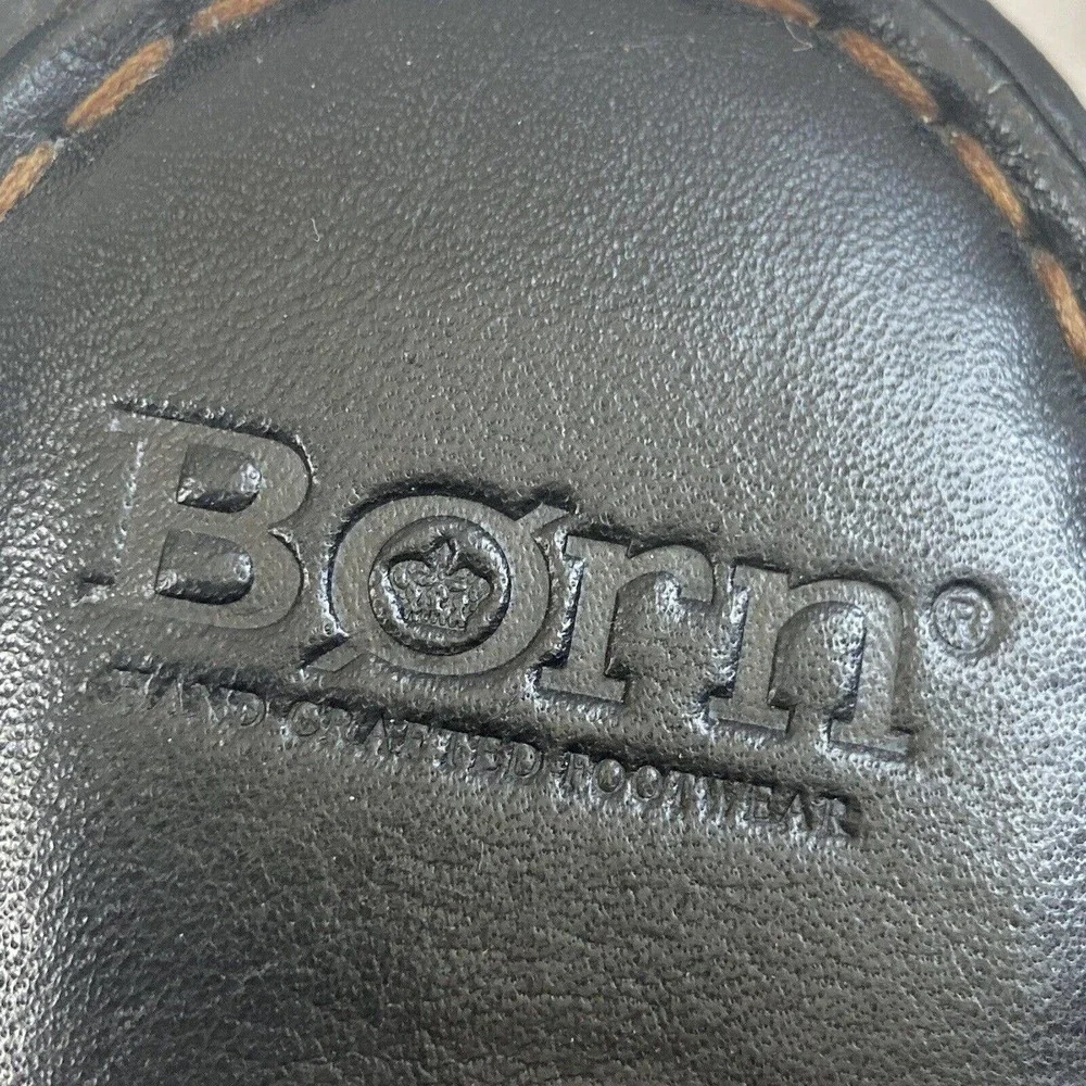 Born Sandals‎ Womens Size 9 Leather Black Side Buckle Strap Mule